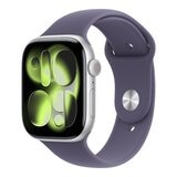 Apple Watch Series 11 GPS 46公釐 銀色鋁金屬錶殼 附霧紫色運動型錶帶 S/M Apple Watch Series 11 GPS 46公釐 銀色鋁金屬錶殼 附霧紫色運動型錶帶 S/M