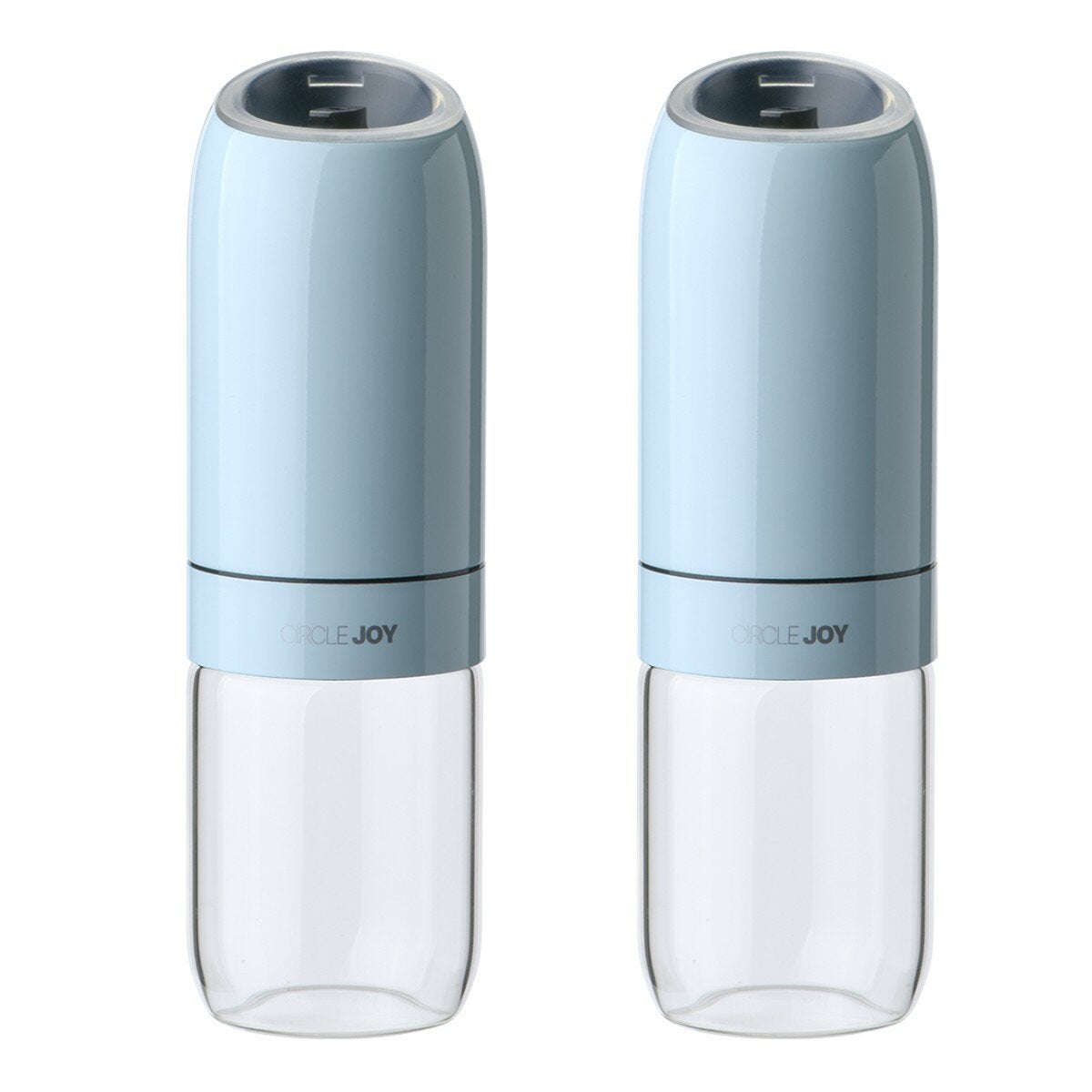 Circle Joy 不鏽鋼電動調味料研磨機 2件組 淺藍 Circle Joy 不鏽鋼電動調味料研磨機 2件組 淺藍