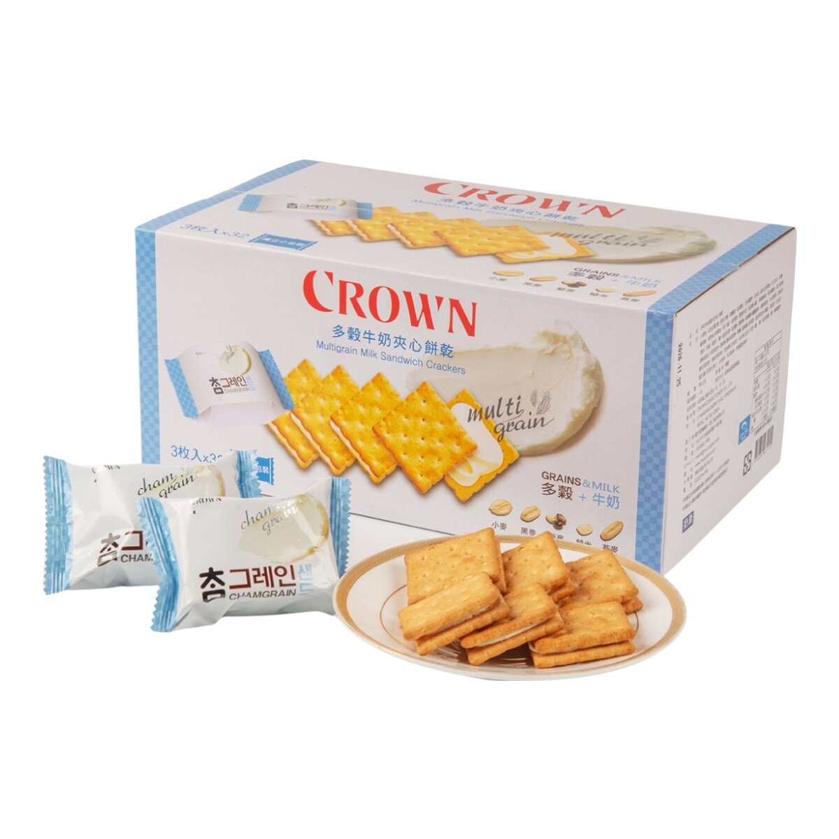 Crown 多穀牛奶夾心餅乾 24公克 X 32入