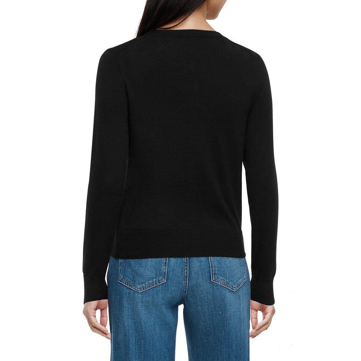 GAP 女圓領長袖開襟衫 黑 GAP 女圓領長袖開襟衫 黑
