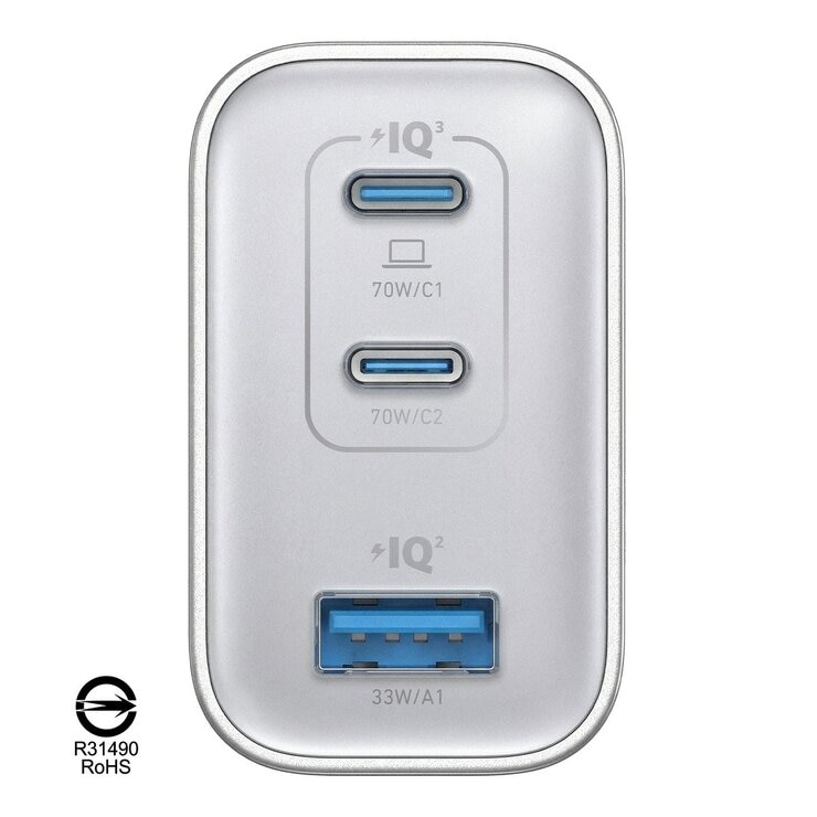 ANKER A121A Nano GaN 70W 急速充電器 兩入組 白色 ANKER A121A Nano GaN 70W 急速充電器 兩入組 白色
