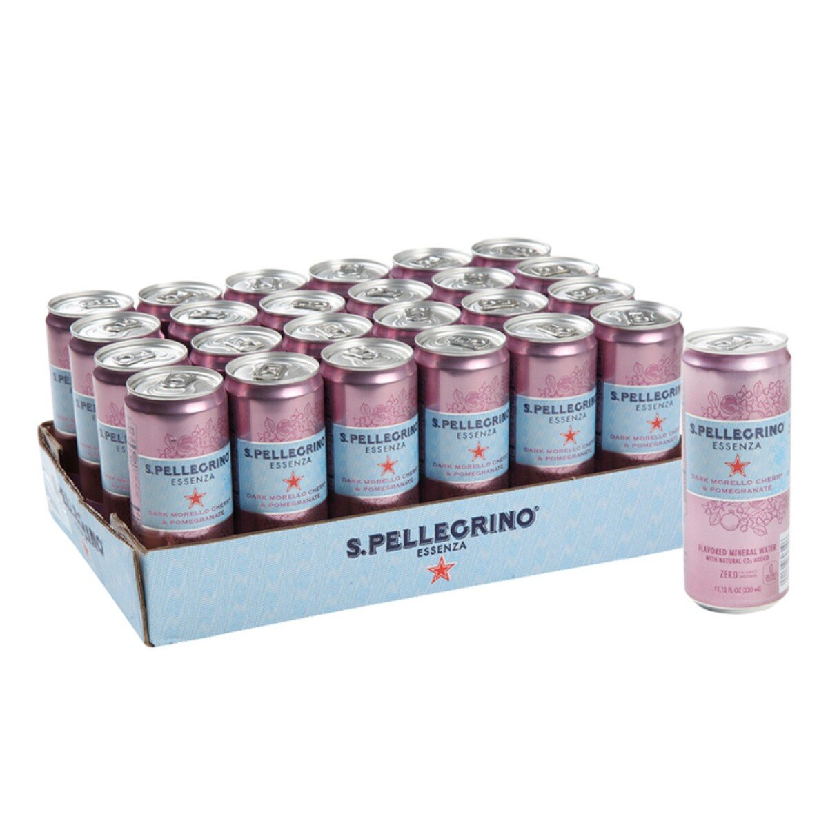 San Pellegrino 聖沛黎洛 零卡香氛氣泡飲 石榴櫻桃風味 330毫升 X 24罐