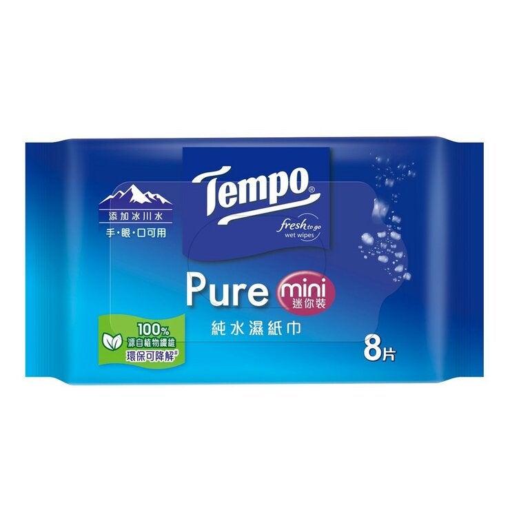 Tempo 純水濕巾迷你裝小彩箱 8張 X 20包 X 6箱 Tempo 純水濕巾迷你裝小彩箱 8張 X 20包 X 6箱