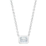 0.40克拉 祖母綠切割鑽石項鍊 VS2/I 0.40克拉 祖母綠切割鑽石項鍊 VS2/I