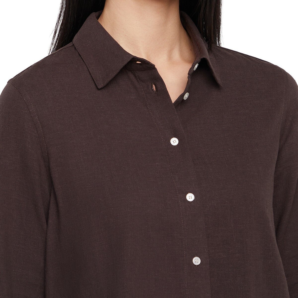 Banana Republic 女長袖襯衫 深棕