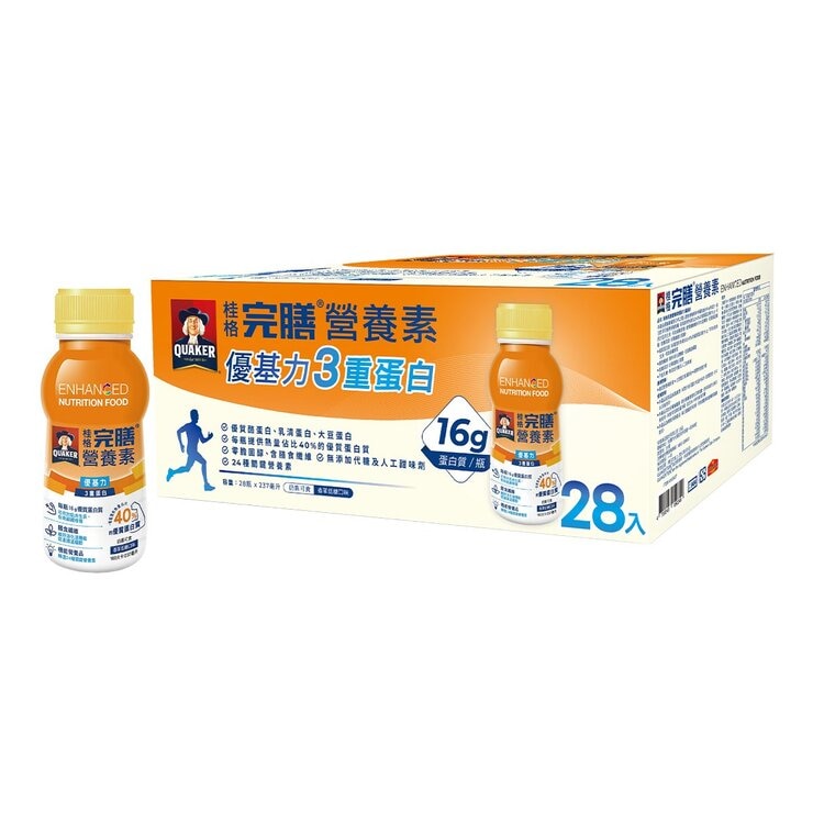 Quaker Complete Nutrition Food Triple Protein 237 ml X 28-Bottle