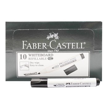 Faber-Castell 輝柏 可填充式白板筆 10支 黑