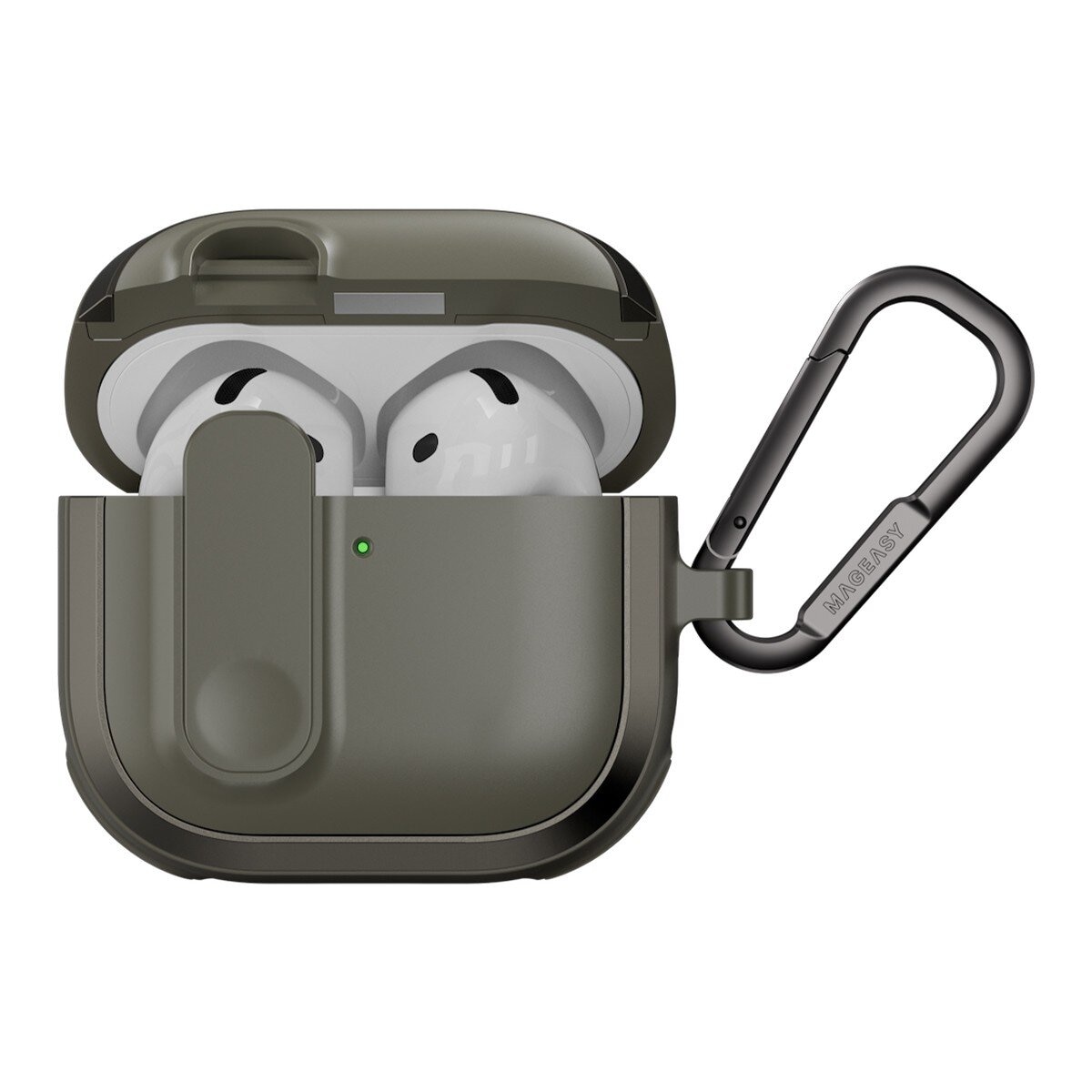 MAGEASY Odyssey 抗衝擊磁扣耳機殼 AirPods 4 金屬綠 MAGEASY Odyssey 抗衝擊磁扣耳機殼 AirPods 4 金屬綠