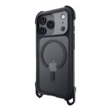 MAGEASY Odyssey Strap M 超軍規防摔掛繩手機殼 iPhone 17 Pro(皮革午夜/沉穩黑) + 鏡頭保護貼Lenz(白色) + Vetro 9H 鋼化玻璃保護膜