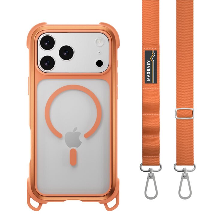 MAGEASY Odyssey Strap M 超軍規防摔掛繩手機殼 iPhone 17 Pro Max(珊瑚/魅力橘) + 鏡頭保護貼Lenz 鈦合金(迷霧鈦) + Vetro 9H 鋼化玻璃保護膜 MAGEASY Odyssey Strap M 超軍規防摔掛繩手機殼 iPhone 17 Pro Max(珊瑚/魅力橘) + 鏡頭保護貼Lenz 鈦合金(迷霧鈦) + Vetro 9H 鋼化玻璃保護膜