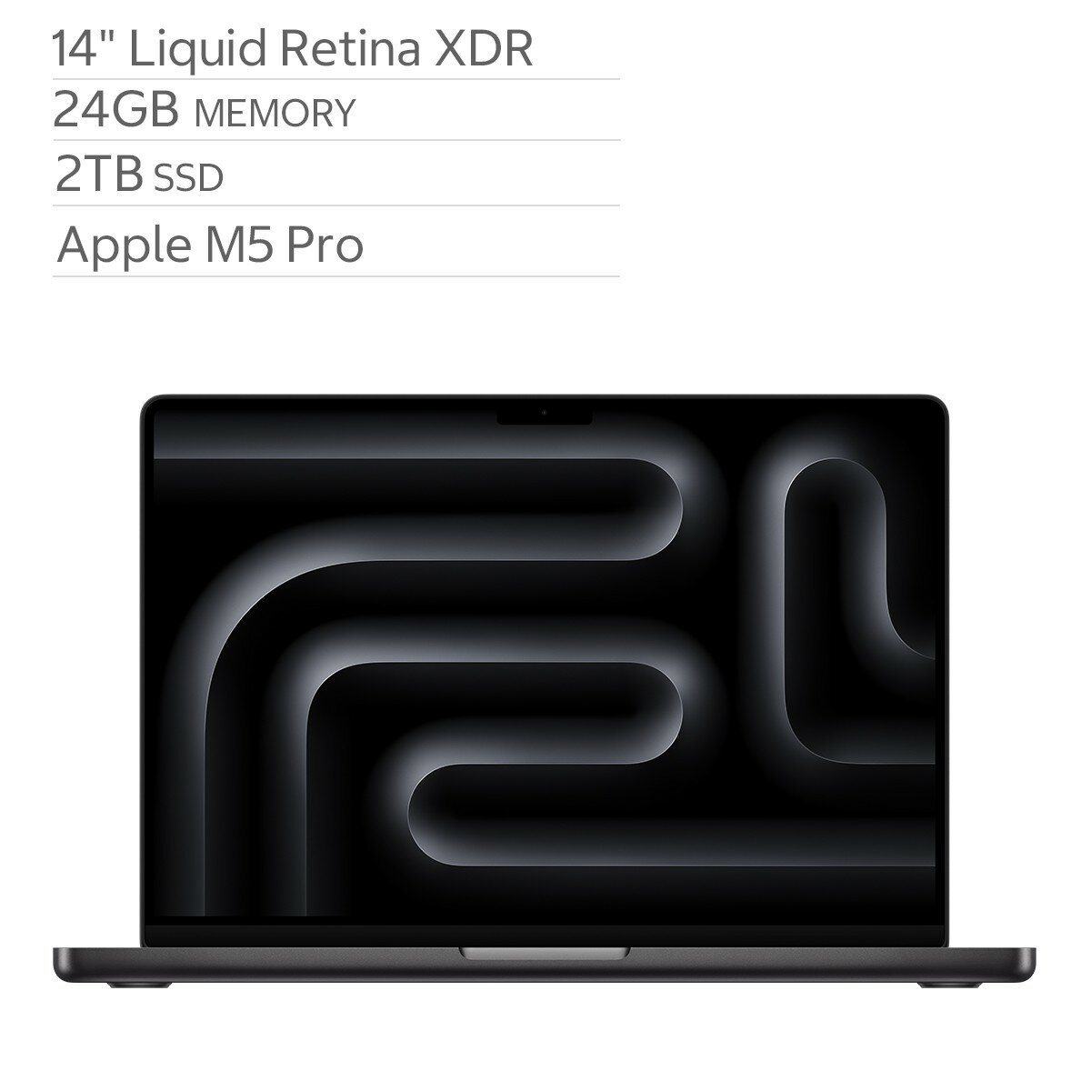 Apple MacBook Pro 14吋 搭配 M5 Pro晶片 18核心CPU 20核心GPU 24GB 2TB SSD 太空黑色