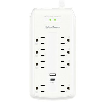 CyberPower 防突波 8 插座 2 USB 充電延長線