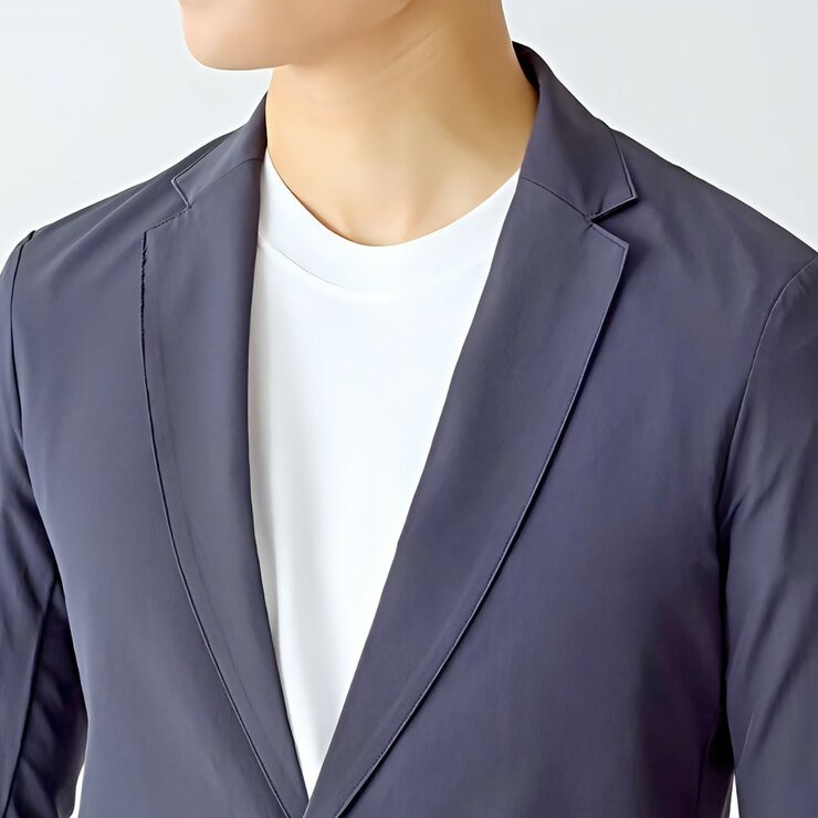 郡是 休閒西裝外套 深藍