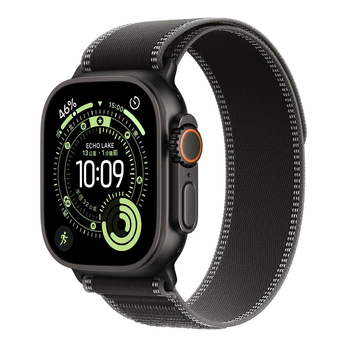 Apple Watch Ultra 3 GPS + 行動網路 49公釐 黑色鈦金屬錶殼 附黑色配木炭色越野錶環 S/M Apple Watch Ultra 3 GPS + 行動網路 49公釐 黑色鈦金屬錶殼 附黑色配木炭色越野錶環 S/M