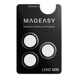 MAGEASY MagStand 360 M 磁吸旋轉支架防摔手機殼 iPhone 17 Pro(透明) + 鏡頭保護貼Lenz 鈦合金(迷霧鈦) + Vetro 9H 鋼化玻璃保護膜