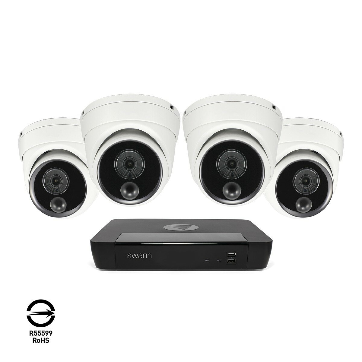 Swann 4K 半球型IP攝影機 X 4 + 8通道NVR套裝 2TB HDD