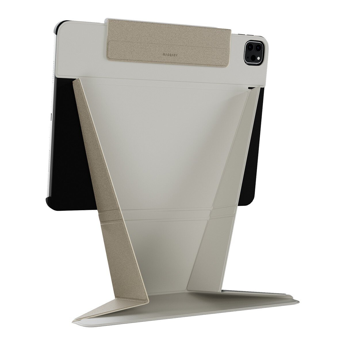 MAGEASY Lift 增高支架保護殼 適用於 iPad Air 13吋 2025 M3 / 2024 M2 & iPad Pro 12.9吋 2022 M2 - 2018 星光灰