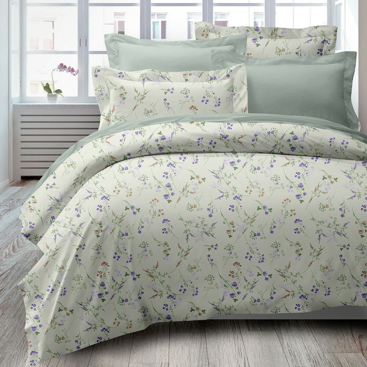 Caliphil 美國棉雙人加大床包兩用被四件組 183公分 X 190公分 娜娜花園