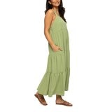 Jezebel 女無袖連身洋裝 橄欖