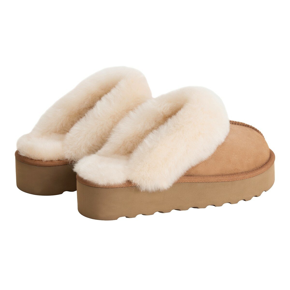 科克蘭 女絨毛拖鞋 淺棕