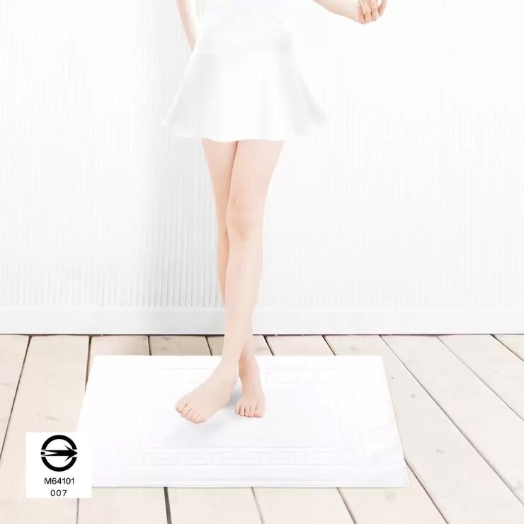 Gemini 純棉浴室地墊 6入組 72公分 X 50公分 白