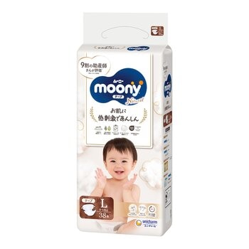 Natural Moony 日本頂級版紙尿褲 黏貼型 L 號 - 152片