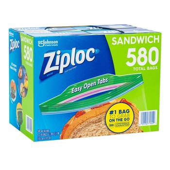 Ziploc 可封式三明治保鮮袋 580入 Ziploc 可封式三明治保鮮袋 580入