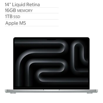 Apple 14 吋 MacBook Pro M5晶片 10核心CPU 10核心GPU 16GB 1TB SSD 銀色