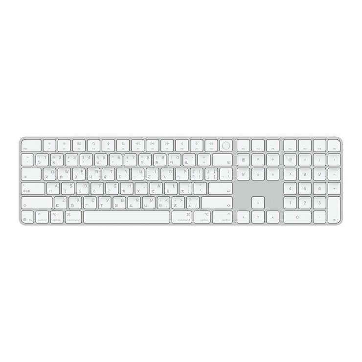 Apple 巧控鍵盤 含 Touch ID 與數字鍵盤 適用於配備 Apple 晶片的 Mac 機型 中文(注音) 白色按鍵 Apple 巧控鍵盤 含 Touch ID 與數字鍵盤 適用於配備 Apple 晶片的 Mac 機型 中文(注音) 白色按鍵