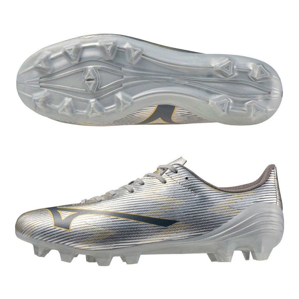 Mizuno 男足球鞋 α ll SELECT P1GA256504 銀+金