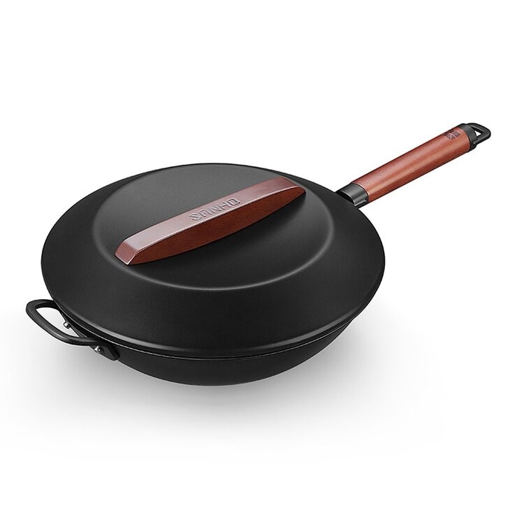 三禾 鐵炒鍋 32公分含蓋 & 不鏽鋼鍋鏟 X 1件