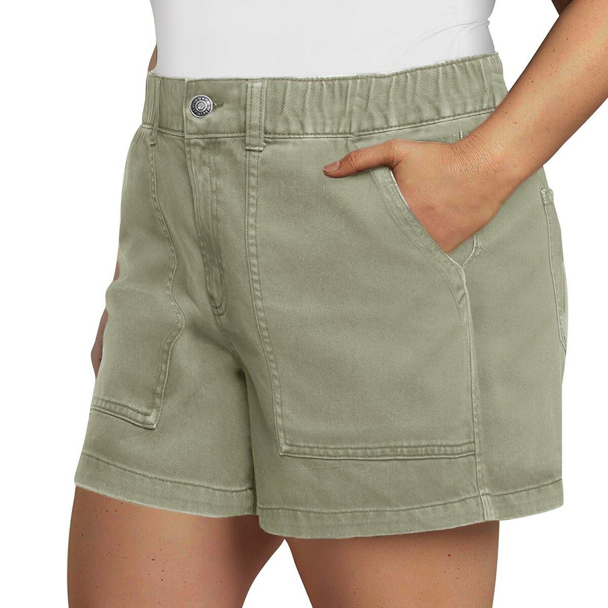 GAP 女鬆緊腰短褲 綠