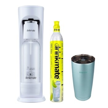 Drinkmate Ultra 氣泡水機組 含氣瓶 X 1 + 1公升耐壓水瓶 X 1 + 500毫升不鏽鋼雙層酷冰杯 X 1