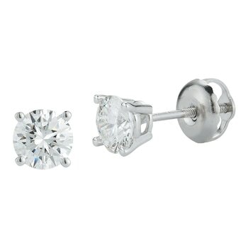 0.80克拉 圓形鑽石耳環 VS2/I