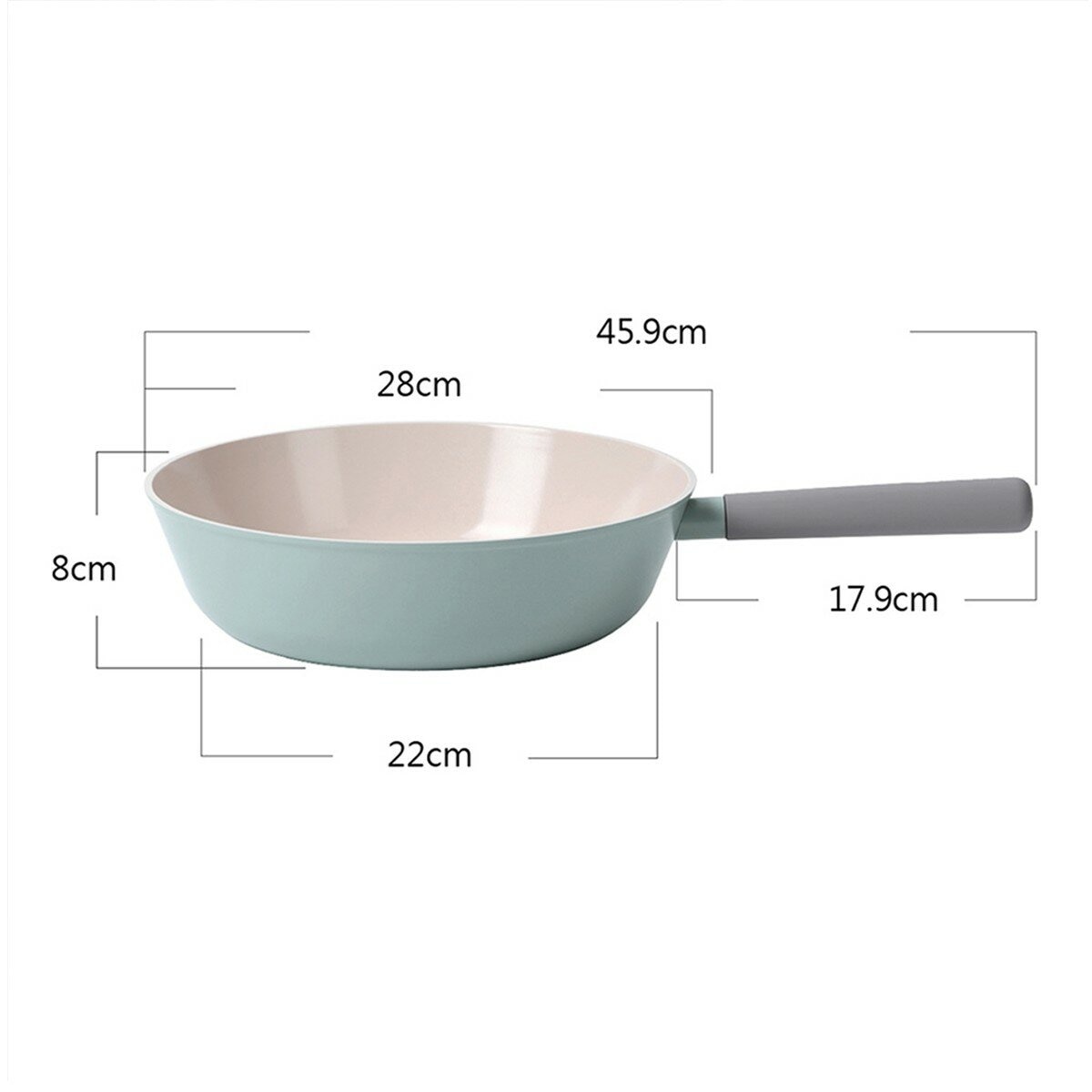 Neoflam 陶瓷不沾塗層鍋具 含玻璃上蓋 3件組 綠
