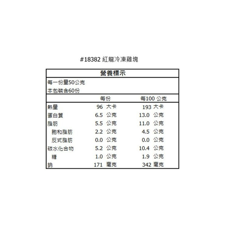 紅龍 冷凍雞塊 3公斤