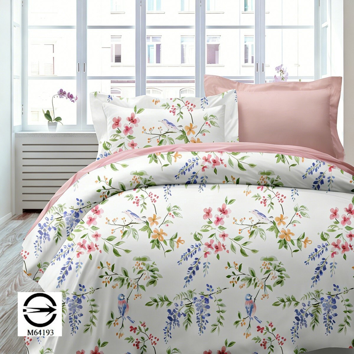 Caliphil 美國棉雙人床包兩用被四件組 152公分 X 190公分 呢喃花語