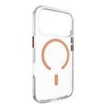 MAGEASY Bright M 不發黃軍規磁吸透明殼 iPhone 17 Pro(珊瑚磁圈) + 鏡頭保護貼Lenz鈦合金(鈦白) + Vetro 9H 鋼化玻璃保護膜
