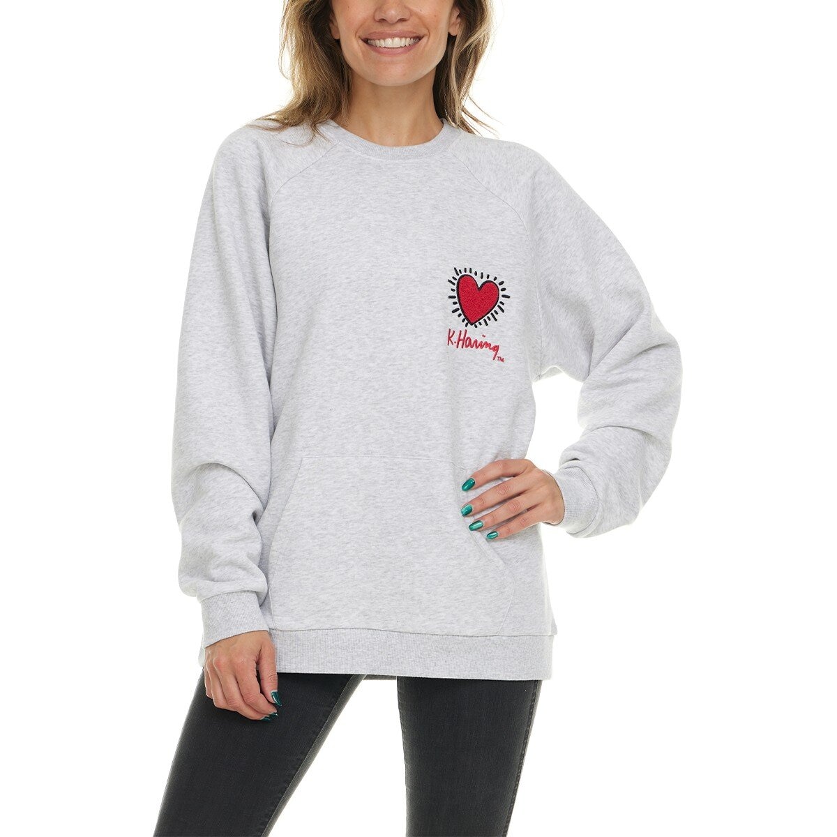 Keith Haring 女長袖上衣 淺灰 S Keith Haring 女長袖上衣 淺灰 S