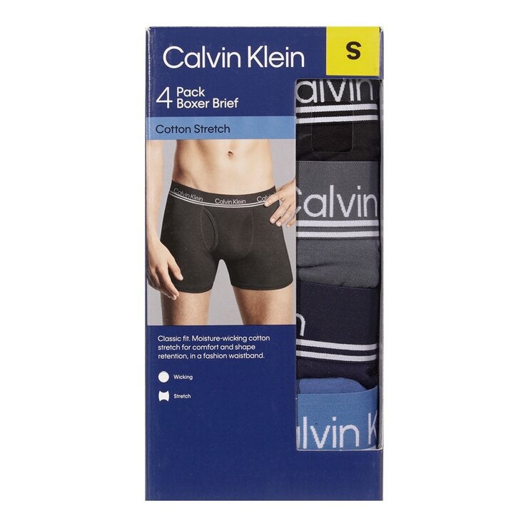 Calvin Klein 男內褲 4入組 S 藍色 Calvin Klein 男內褲 4入組 S 藍色