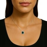 0.45克拉 祖母綠圓形鑽石項鍊 VS2/I