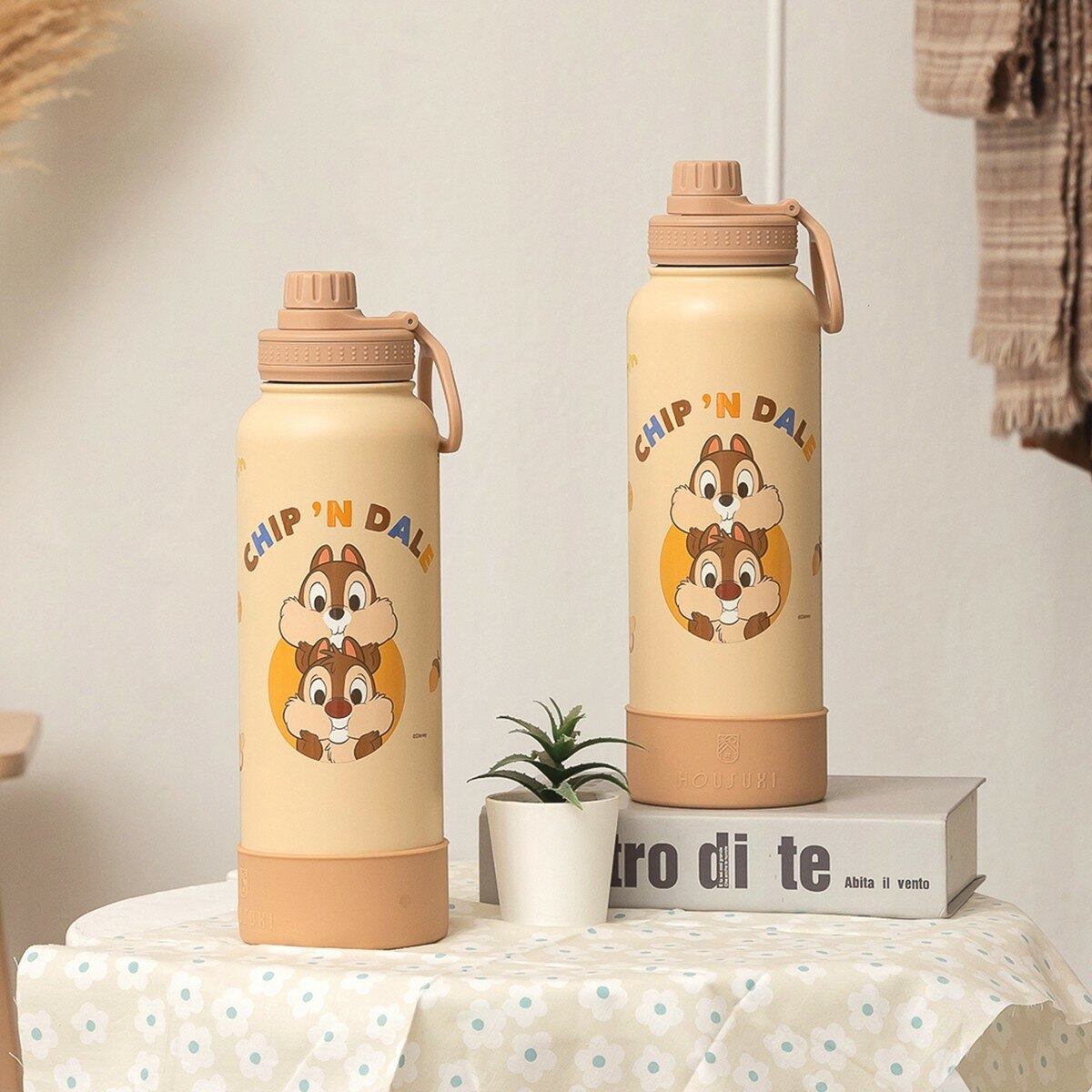 HOUSUXI 舒希 迪士尼 不鏽鋼保冷保溫瓶 1.2公升 X 2件組 奇奇蒂蒂