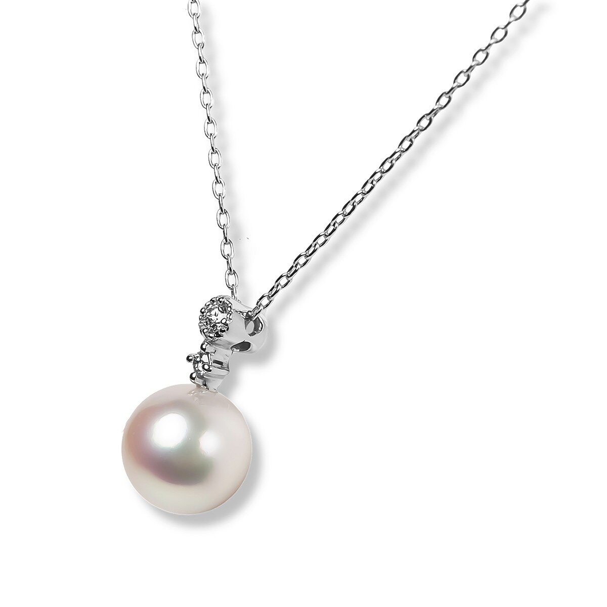 Tokyo Pearl 18K白K金 6.0公釐 - 6.5公釐 Akoya 珍珠鑽石項鍊