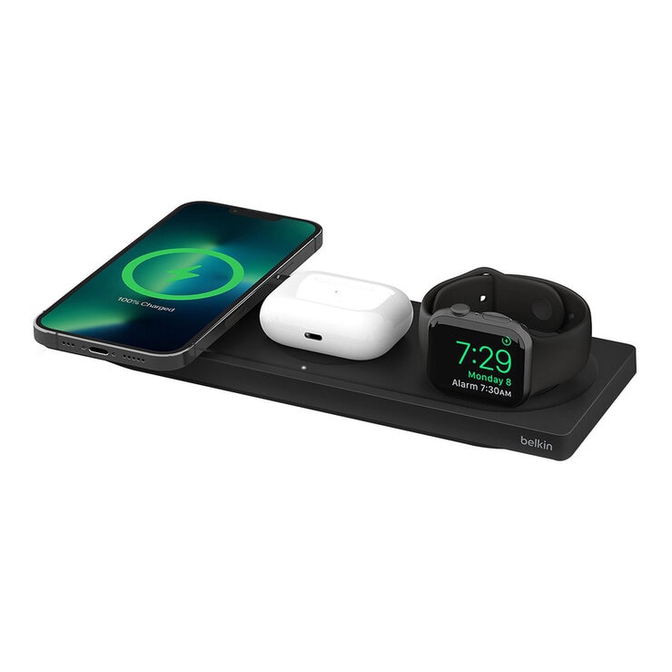 Belkin 3in1 MagSafe充電器 高速充電 WIZ017dqBK Belkin BOOST CHARGE PRO 三合一無線充電板支援MagSafe | Costco 好市多