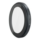 MAGEASY MagStand 360 M 磁吸旋轉支架防摔手機殼 iPhone 17 (透明) + 鏡頭保護貼Lenz(煙霧藍) + Vetro 9H 鋼化玻璃保護膜