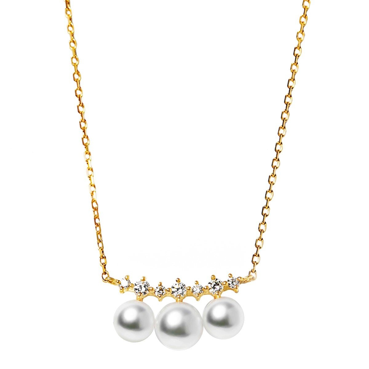 Tokyo Pearl 18K黃K金 4.5公釐 - 5.0公釐 Akoya 珍珠項鍊