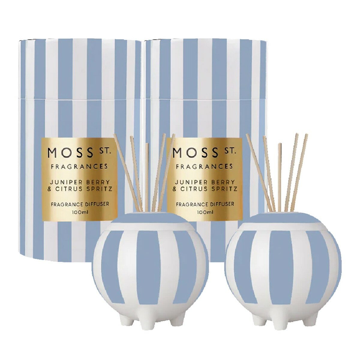 MOSS ST. FRAGRANCES 迷你陶瓷擴香 100毫升 X 2入組 杜松子柑橘汽水
