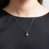 Tokyo Pearl 18K白K金 6.0公釐 - 6.5公釐 Akoya 珍珠鑽石項鍊