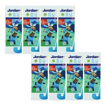 Jordan 6-12歲兒童牙膏 含氟1000ppm 青蘋果口味 75公克 X 8入 Jordan 6-12歲兒童牙膏 含氟1000ppm 青蘋果口味 75公克 X 8入