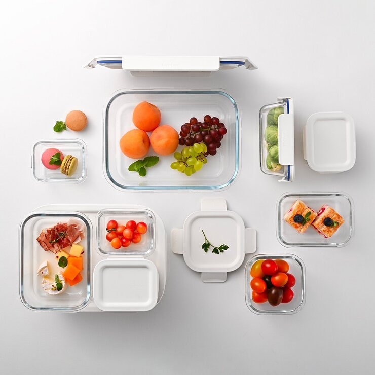 樂扣樂扣 新美學玻璃保鮮盒 含蓋10件組